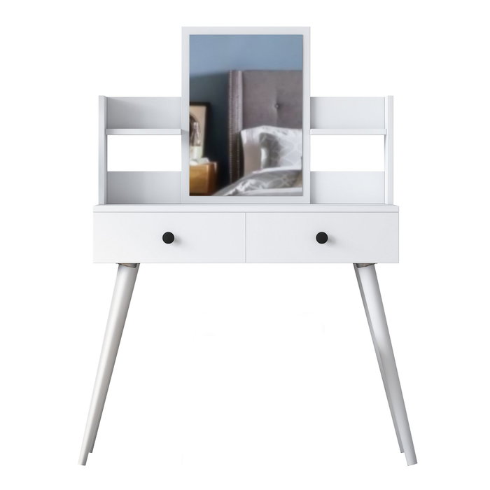 Hanah Home BJ102 - 2232 Mesa de Maquillaje Blanca con Espejo